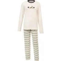 REDBEST Pyjama Damen-Schlafanzug Single-Jersey gemustert/Tiermotive: Hirsch