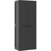 vidaXL Garten-Geräteschrank Gartenschrank Schwarz 65x37x165 cm PP, (1 St)