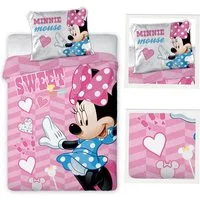Disney Baby Babybettwäsche Disney Minnie Maus Babybettwäsche 100x135 cm Baumwolle Wende-Bettbezug, Renforce, 2 teilig, Wendebettwäsche, 100% Baumwolle
