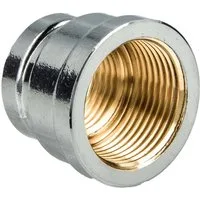 tecuro Gewindefitting Muffe reduziert beidseitig Innengewinde Rp glanzverchromt, 1/2 Zoll x 3/8 Zoll