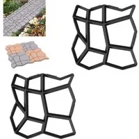 FIVMEN Fundamentrahmen Gehweg Form DIY Pflasterform, Betonformen Garten Schablone, für Terrassenplatten Beton Gießform, (2-St), Gehwegplatten Pflastersteine streichen, Garten Trittsteine