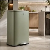 MAXCRAFT Biomülleimer Mülleimer / Treteimer - 50 Liter mit Soft Close Deckel in Grün