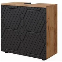 Vicco Waschbeckenunterschrank Irma, Anthrazit mit Wabenstruktur/Anthrazit, 60 x 59 cm (1-St)