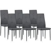 Albatros International Esszimmerstuhl Esszimmer Stühle 4 er Set DIAMOND, Stuhl Stühle Esszimmerstühle, Küche (6er Set, Grau, Kunstleder Bezug), Küchenstuhl Küchenstühle Essstühle für den Esstisch Ess Stühle