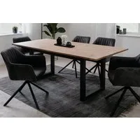 Furn.Design Esstisch Malta (Küchentisch in Anthrazit und Eiche Artisan, ausziehbar 160 - 200 cm), bis 8 Personen