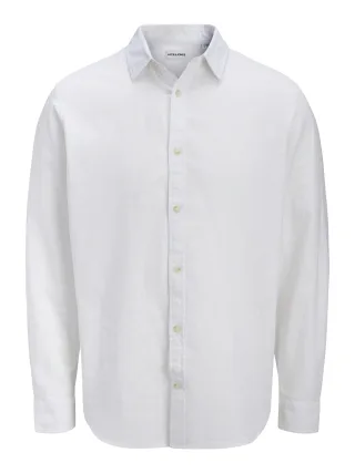 JACK&JONES - JJESUMMER LINEN BLEND SHIRT L/S SN White - Gr. - L