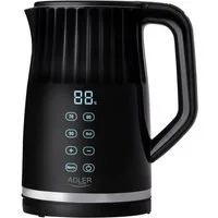 Adler Wasserkocher AD 1350, elektrisch mit LED Anzeige und Temperaturregelung, 1,7L, schwarz