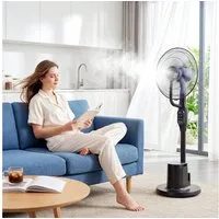 HOMCOM Standventilator Ventilator mit Wasserkühlung, Sprühnebel, Fernbedienung, Timer Funktion