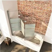 Boromal Badewannenaufsatz Badewannenfaltwand 3-teilig / 2-teilig Duschwand Faltbar für Dusche, Sicherheitsglas, Duschabtrennung