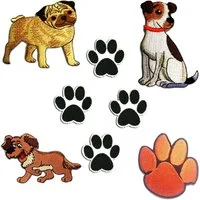 Catch the Patch Aufnäher Bügelbild, Aufbügler, Applikationen, Patches, Flicken, zum aufbügeln, Polyester, Hunde Set 8 Stück Tier