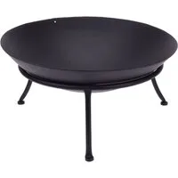 Meinposten Feuerschale Deko Feuerstelle Feuerschale Ø 47 cm Feuerkorb Metall schwarz, Durchmesser: 47 cm Gesamthöhe: 23 cm