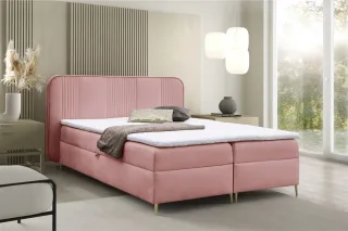 Boxspringbett Schlafzimmerbett AVERY PREMIUM 120x220cm Stoff Magic Velvet Rosa