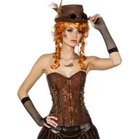 Orlob Kostüm Korsage braun mit Verschlüssen Steampunk Pirat