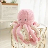 AFKSMILE Dekokissen Weiches Oktopus Kuscheltier, realistisches Cuddly Octopus Plüschtier