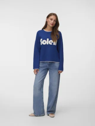 VERO MODA - VMWILLOW FULLNEEDLE LS O-NECK PULLOVER Navy Peony - Gr. - XS