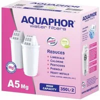 AQUAPHOR Kalk- und Wasserfilter Filterkartusche A5 Magnesium, Pack 2, Zubehör für Tischwasserfilter AQUAPHOR Provence, Smile, Prestige, bis 350 l. Kapazität, Reduziert Kalk, Chlor, Schwermetalle. Reichert das Wasser mit Mg an.