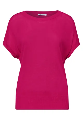 Street One - Pullover mit U-Boot-Ausschnitt magenta dream - Gr. - 38