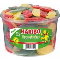 HARIBO Süßigkeit, Haribo Saure Gurken Fruchtgummi Weingummi Veggie 150 Stück 1350g