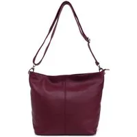 ITALYSHOP24 Schultertasche MADE IN ITALY Damen Leder Tasche Shopper Umhängetasche Cross Over Body, Brusttasche Bag große 3xFach geteiltes Hauptfach Freizeit Abend Urlaub