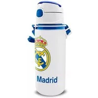 Real Madrid Trinkflasche Real Madrid Emblem Aluminium-Trinkflasche mit Strohhalm