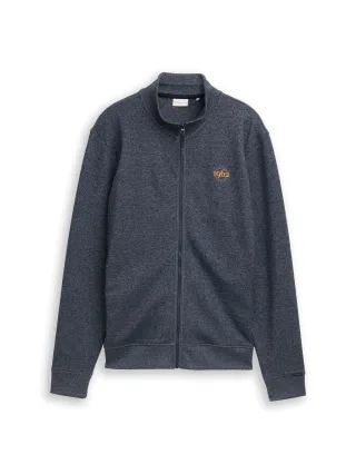 Tom Tailor - Sweatjacke in Melange-Optik navy fine yd stripe - Gr. - XL