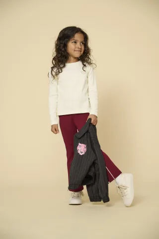 KIDS ONLY - KMGCHECKIE LIFE L/S TOP BOX JRS Antique White - Gr. - 98