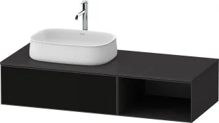 Duravit Zencha Konsolenwaschtischunterbau wandhängend Graphit & Schwarz Linienstruktur n/a & Superma ZE4818063800000