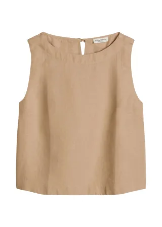 Marc OPolo Casual - Ärmellose Bluse braun - Gr. - 34