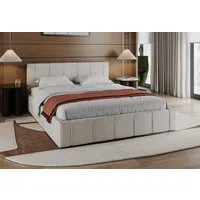 FDM Polsterbett FLORIDA Paris Bettgestell 90x200, 120x200, 140x200, 160x200, 180x200cm (verfügbar 90x200 120x200 140x200 160x200 180x200cm, Bettrahmen, Bett, mit großen gepolsterten Kopfteil, mit Bettkasten zum aufklappen), Hebbarer Metallrahmen, Bet