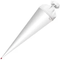 Roth Schultüte Basteltüte Weiß, 70 cm, rund, mit weißem Filzverschluss, Rot(h)-Spitze