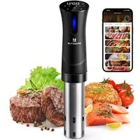 BLiTZWOLF Sous-Vide Stick, WLAN-Steuerung, 1100W, Präzisionskocher mit Timer & Temperaturregelung