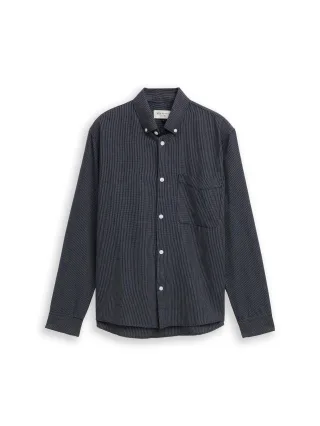 Denim Tom Tailor - Relaxed Fit Hemd aus Baumwolle dark navy small stripe - Gr. - XXL