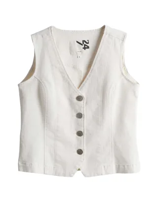 Opus - Jeansweste - Wilya weiß - Gr. - 40