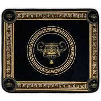 Belle Arti Badematte Luxus Badvorleger Duschvorleger Badteppich Antirutsch schwarz gold, rutschhemmend, antirutsch, fußbodenheizunggeeignet, strapazierfähig, rutschfest, pflegeleicht, Polyester, Badematte Set Löwe Amphore Krone, rutschfest, weich, sa