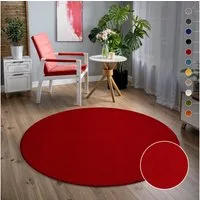 Sanat Teppich Uni, rund, Höhe: 13 mm, robuster Kurzflorteppich, große Farbauswahl, Wohnzimmer, alle Räume