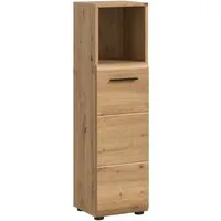 welltime Midischrank FLORENZ, Höhe 110 cm, 1 Tür, 2 Fachböden, 1 offenes Fach (1-St., TOPSELLER) Türanschlag wechselbar, hochwertige MDF Front, Badschrank, Bad