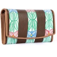 Mercano Geldbörse Damen Handbemaltes Blumenmuster – Echtleder Unikat (inkl. Geschenkbox), RFID-Schutz, Münzfach, Kartenfächer, Kunsthandwerk
