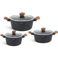 Edenberg Topf-Set Moderne Töpfe in drei Größen und fünf attraktiven Farben, Aluminiumguss, Aluminium, Keramik, Edelstahl, Glas (Verleihen Sie Ihrer Küche Stil und erleben Sie pure Kochfreude mit diesen modernen, hochwertig beschichteten Töpfen in tra
