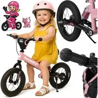 Rennmeister Laufrad Pink, ab 3 Jahren Lauflernrad Balance Bike Höhenverstellbar Bremse 12 Zoll