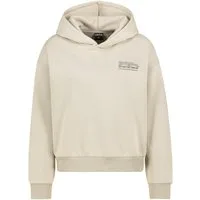 SUBLEVEL Hoodie Mit Frontprint und Rippbündchen aus für Damen (1-tlg) Baumwolle Normal Fit Kapuze Langarm Einfarbig atmungsaktiv