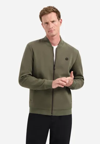 No Excess - Sweater Full Zipper Pique Bomber dark moss - Gr. - M