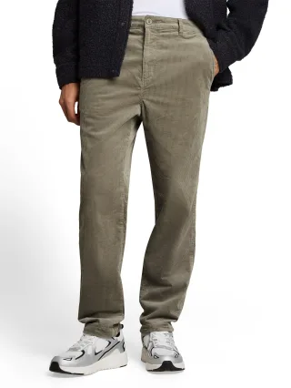 Denim Tom Tailor - Relaxed Fit Cordhose dark sage green - Gr. - S