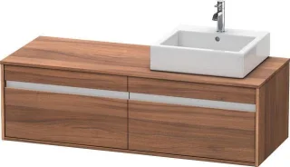 Duravit Ketho Konsolenwaschtischunterbau wandhängend Nussbaum Matt 1400x550x426 mm - KT6697R7979 KT6697R7979
