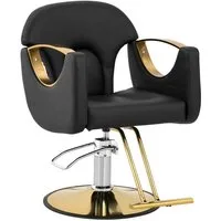Physa Armlehnstuhl Friseurstuhl mit Fußstütze Barton Schwarz Barberstuhl Friseursessel, Schwarz