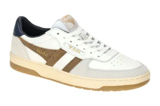 Gola CMB336HN HAWK Herren Sneaker wei?/tabacco/navy Ledersneaker mit bequemer...
