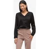 Vila Hemdbluse VIELLETTE V-NECK L/S SATIN SHIRT - NOOS