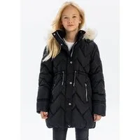MINOTI Winterjacke Stepp-Winterjacke mit Kunstfell und Tunnelzug in der Taille (2y-14y)
