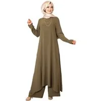 fashionshowcase Longtunika Damen Zweiteiler Set - Tunika & Palazzo-Hose Modest Fashion