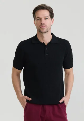 Polo Shirt Kurzarm Strick-Polo Shirt Kurzarm