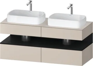 Duravit Qatego Konsolenwaschtischunterbau wandhängend Taupe Matt 1400x550x600 mm - QA4767016910000 QA4767016910000